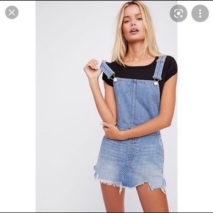 Free People Denim Overalls